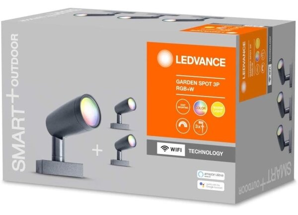 SET 3x lampă LED RGBW de exterior SMART + SPOT 3xLED/4,5W/230V IP65 Wi-Fi Ledvance