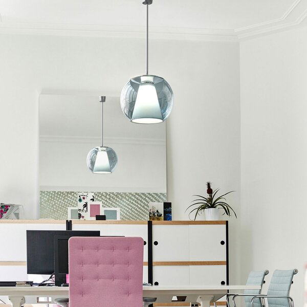 Serien Lighting serien.lighting Draft M lampă de suspendare 927 Triac albastru, reglabil, Albastru, Camera de zi / sufragerie, Sticlă, Modern, glob