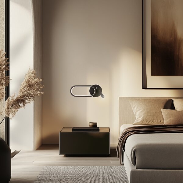 LED Aplica MONET 13W + 2W, 230V, 3000/4000/6000K, negru