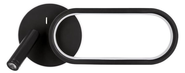 LED Aplica MONET 13W + 2W, 230V, 3000/4000/6000K, negru