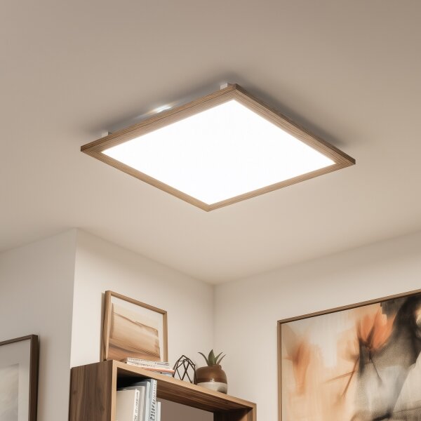 Panou LED aplicat Eglo SALOBRENA-RW WOOD LED/34W/230V 2700/4000K maro