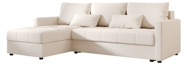 Coltar extensibil de colt VENORIA, crem, reversibil, 220x143 cm + 2 perne GRATUIT