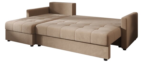 Coltar extensibil VENORIA, bej, colt reversibil, 220x143 cm + 2 perne GRATUIT