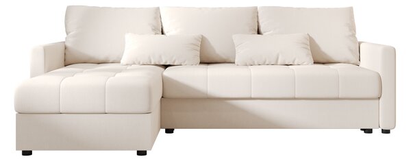 Coltar extensibil de colt VENORIA, crem, reversibil, 220x143 cm + 2 perne GRATUIT