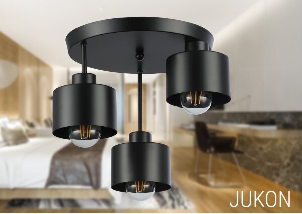 Lustră pe tijă 3xE27/35W/230V d. 30 cm negru