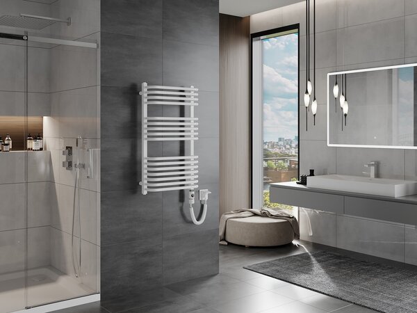 Mexen Apollo, element electric de încălzire 860x450 mm + tijă de încălzire 600 W, alb, W117-0860-450-2600-20