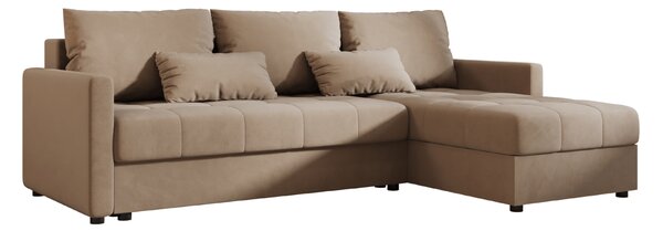 Coltar extensibil VENORIA, bej, colt reversibil, 220x143 cm + 2 perne GRATUIT