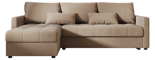 Coltar extensibil VENORIA, bej, colt reversibil, 220x143 cm + 2 perne GRATUIT