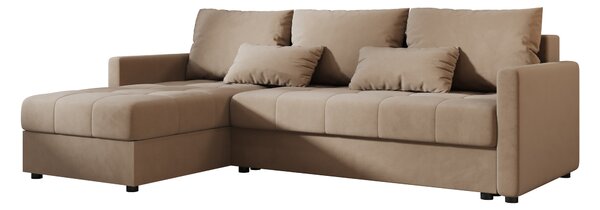 Coltar extensibil VENORIA, bej, colt reversibil, 220x143 cm + 2 perne GRATUIT