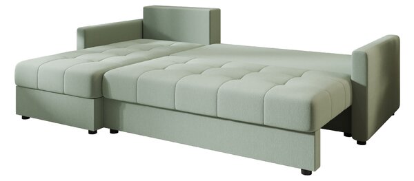 Coltar extensibil de colt VENORIA, verde deschis, reversibil, 220x143 cm + 2 perne GRATUIT