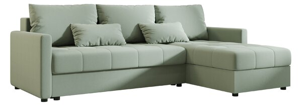 Coltar extensibil de colt VENORIA, verde deschis, reversibil, 220x143 cm + 2 perne GRATUIT