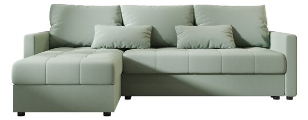 Coltar extensibil de colt VENORIA, verde deschis, reversibil, 220x143 cm + 2 perne GRATUIT