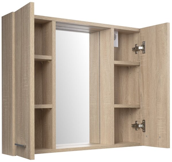 Aqualine Aqualine, bucătărie ZOJA/KERAMIA FRESH STRIP cu iluminare LED, 70x60x14cm, stejar platinat, 45029S