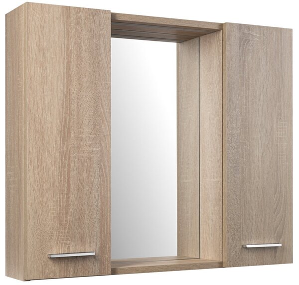 Aqualine Aqualine, bucătărie ZOJA/KERAMIA FRESH STRIP cu iluminare LED, 70x60x14cm, stejar platinat, 45029S