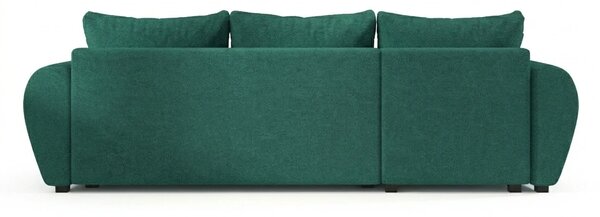 Coltar extensibil de colt SEVIO, verde sticla, reversibil, 246x145 cm + 2 perne GRATUIT