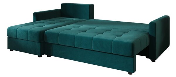 Coltar extensibil de colt VENORIA, petrol, reversibil, 220x143 cm + 2 perne GRATUIT