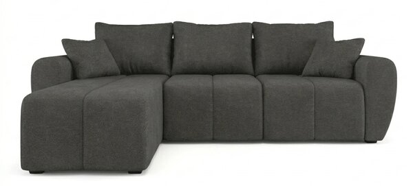 Coltar extensibil de colt SEVIO, gri inchis, reversibil, 246x145 cm + 2 perne GRATUIT