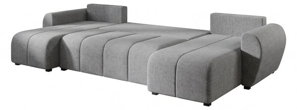 Coltar extensibil in forma de U SEVIO, gri, 311x145 cm + 2 perne GRATUIT