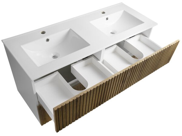 Aqualine Aqualine, Mobilier lavoar PANEDA STRIP 119x55x45.2cm, stejar Emporio, PN312