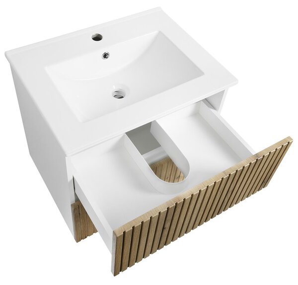 Aqualine Aqualine, Mobilier lavoar PANEDA STRIP 59.5x55x45.2cm, stejar Emporio, PN360