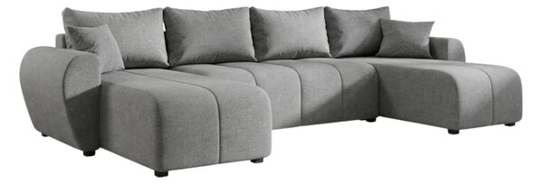 Coltar extensibil in forma de U SEVIO, gri, 311x145 cm + 2 perne GRATUIT