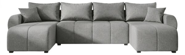 Coltar extensibil in forma de U SEVIO, gri, 311x145 cm + 2 perne GRATUIT