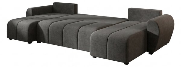 Coltar extensibil in forma de U SEVIO, gri inchis, 311x145 cm + 2 perne GRATUIT