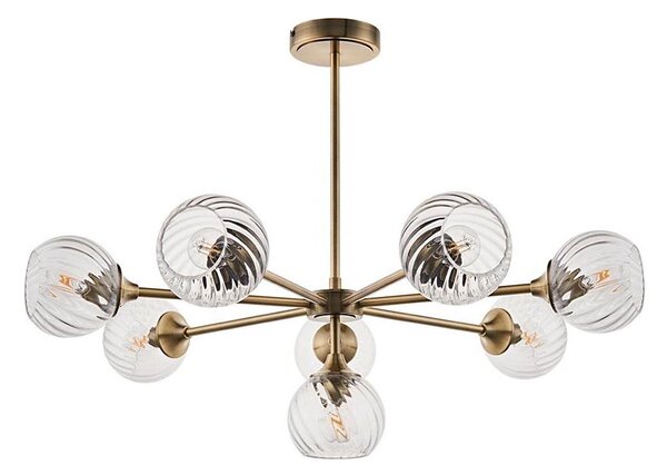 Lustră pe tijă Endon 103172 ALLEGRA 8xE14/7W/230V alamă/transparent