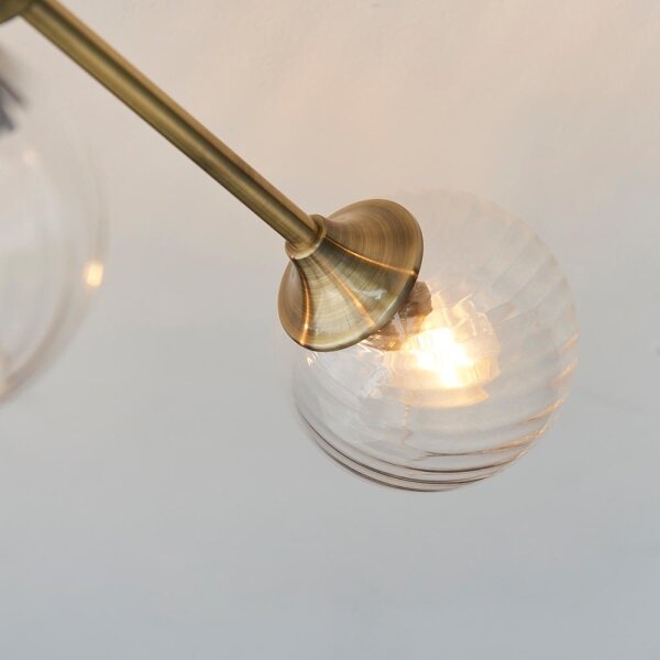 Lustră pe tijă Endon 103171 ALLEGRA 6xE14/7W/230V alamă/transparent