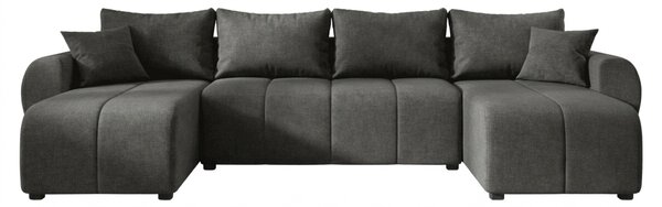 Coltar extensibil in forma de U SEVIO, gri inchis, 311x145 cm + 2 perne GRATUIT