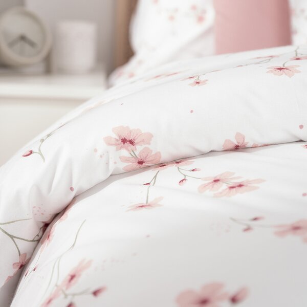 Goldea lenjerie de pat 100% bumbac - sakura înflorită 150 x 200 și 50 x 60 cm