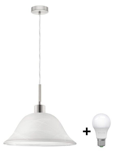 Lustră LED pe cablu 1xE27/60W/230V alb/transparent