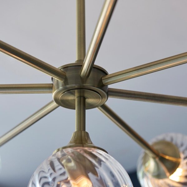 Lustră pe tijă Endon 103172 ALLEGRA 8xE14/7W/230V alamă/transparent