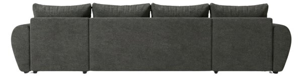 Coltar extensibil in forma de U SEVIO, gri inchis, 311x145 cm + 2 perne GRATUIT
