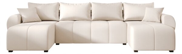 OFERTA Canapea extensibila in forma de U SEVIO 311x145 cm, crem + 2 perne GRATUIT II. calitate