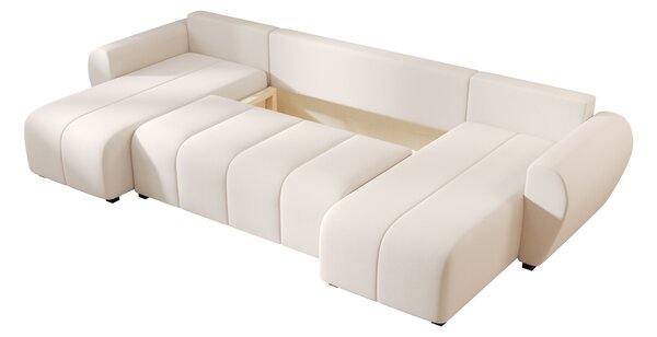 OFERTA Canapea extensibila in forma de U SEVIO 311x145 cm, crem + 2 perne GRATUIT II. calitate