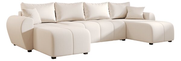 OFERTA Canapea extensibila in forma de U SEVIO 311x145 cm, crem + 2 perne GRATUIT II. calitate