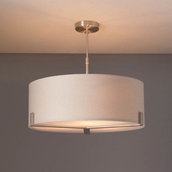 Lustră pe tijă Endon 95834 HAYFIELD 3xE27/40W/230V crom mat/bej