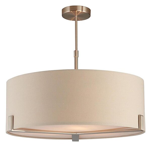 Lustră pe tijă Endon 95834 HAYFIELD 3xE27/40W/230V crom mat/bej