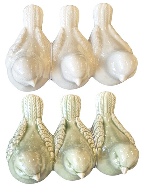 Decoratiune de primavara CRAQUELE PASARI 19,5 cm - mai multe culori Culoare: Verde
