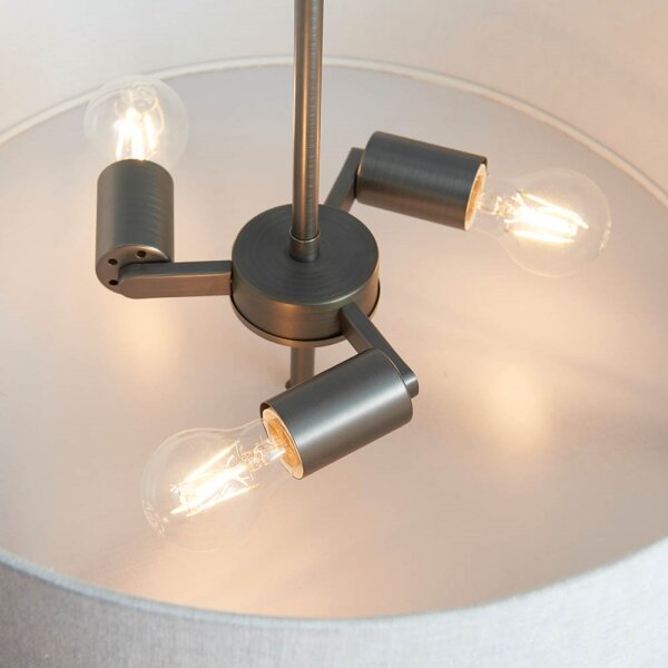 Lustră pe tijă Endon 72635 HAYFIELD 3xE27/40W/230V crom mat/gri