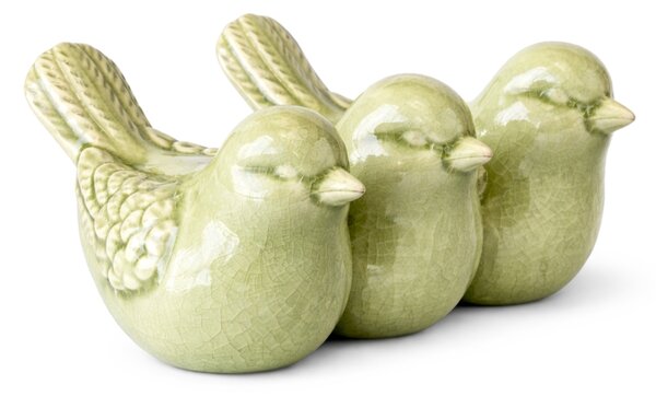 Decoratiune de primavara CRAQUELE PASARI 19,5 cm - mai multe culori Culoare: Verde