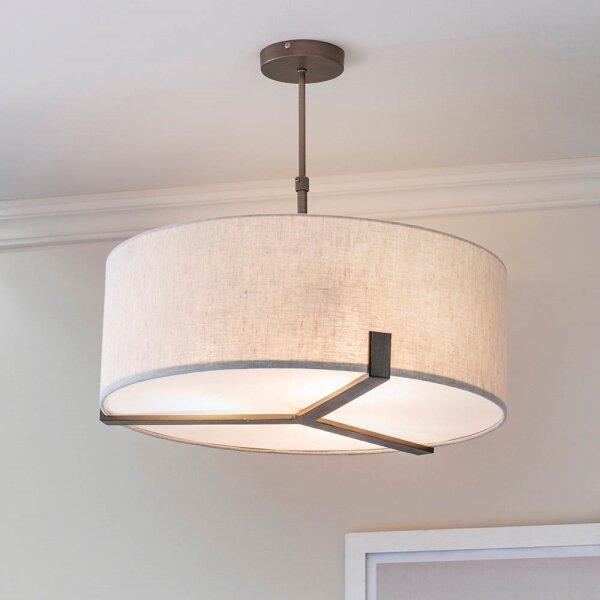 Lustră pe tijă Endon 72635 HAYFIELD 3xE27/40W/230V crom mat/gri