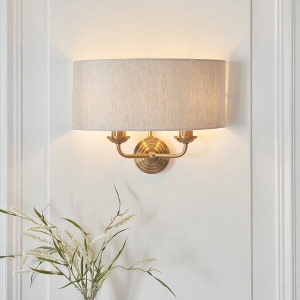 Aplică Endon 110726 HIGHCLERE 2xE14/40W/230V bej/alamă