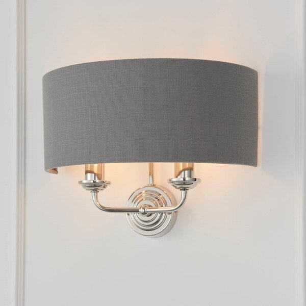 Aplică Endon 94406 HIGHCLERE 2xE14/40W/230V dark gri/crom lucios