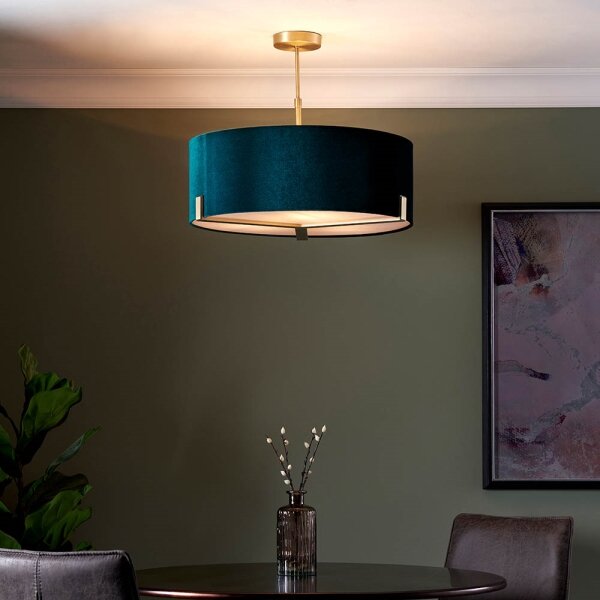 Lustră pe tijă Endon 95839 HAYFIELD 3xE27/40W/230V alamă/verde