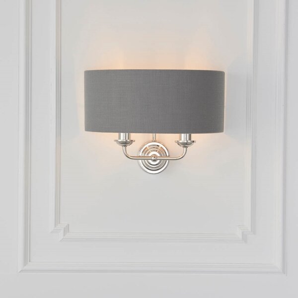 Aplică Endon 94406 HIGHCLERE 2xE14/40W/230V dark gri/crom lucios
