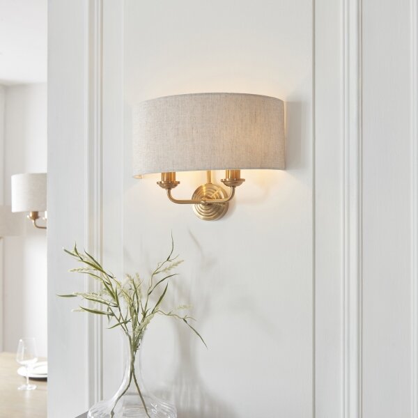 Aplică Endon 110726 HIGHCLERE 2xE14/40W/230V bej/alamă