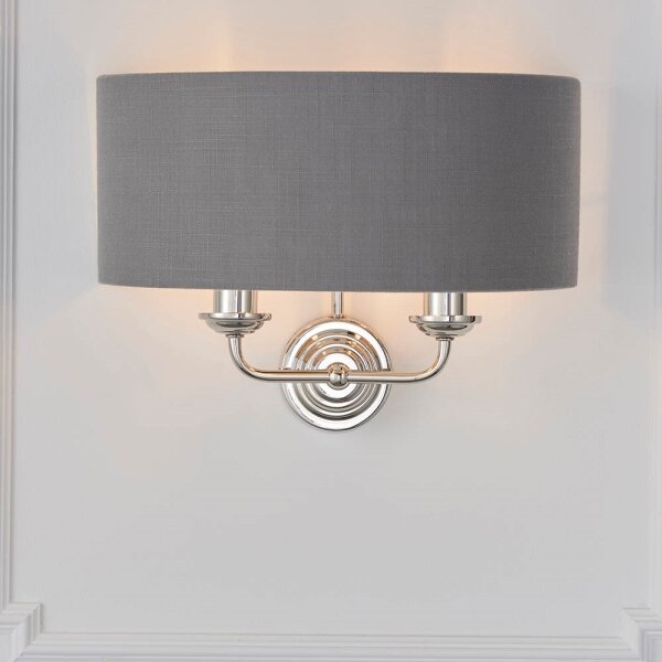 Aplică Endon 94406 HIGHCLERE 2xE14/40W/230V dark gri/crom lucios
