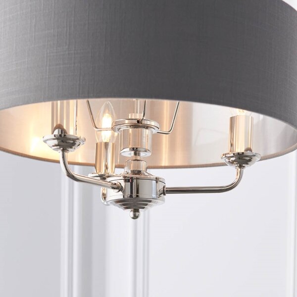 Lustră pe lanț Endon 94377 HIGHCLERE 3xE14/40W/230V gri/crom lucios